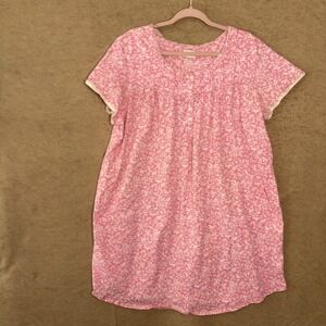 Aria Collection Nightgown Womens 2X Pink Floral Short Flowy Airy Comfort